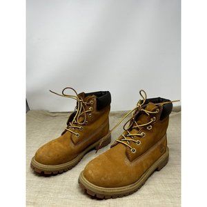 Timberland 12909 Junior’s 6" Premium Waterproof Boots Wheat Nubuck Size 4M